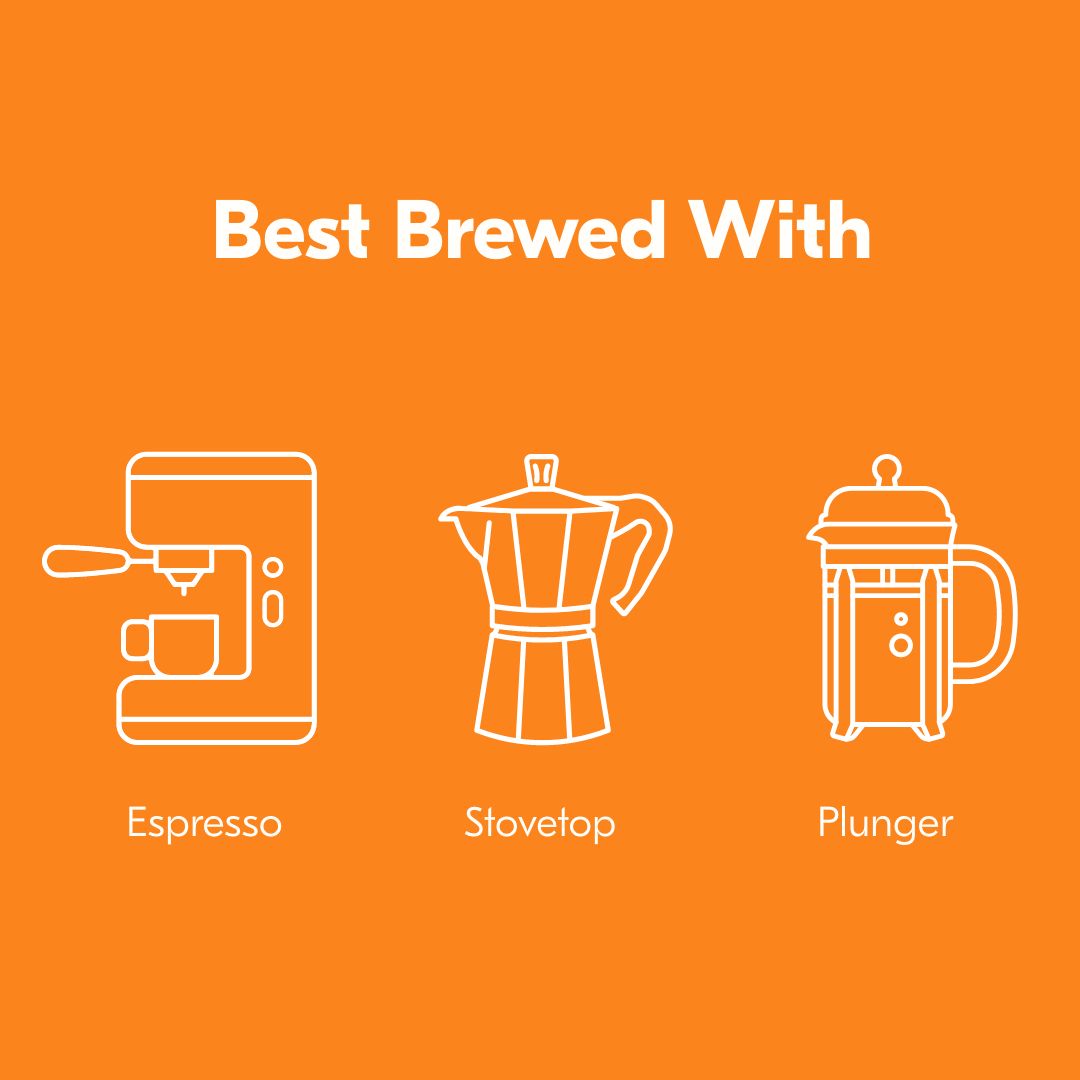 An orange graphic with the text &