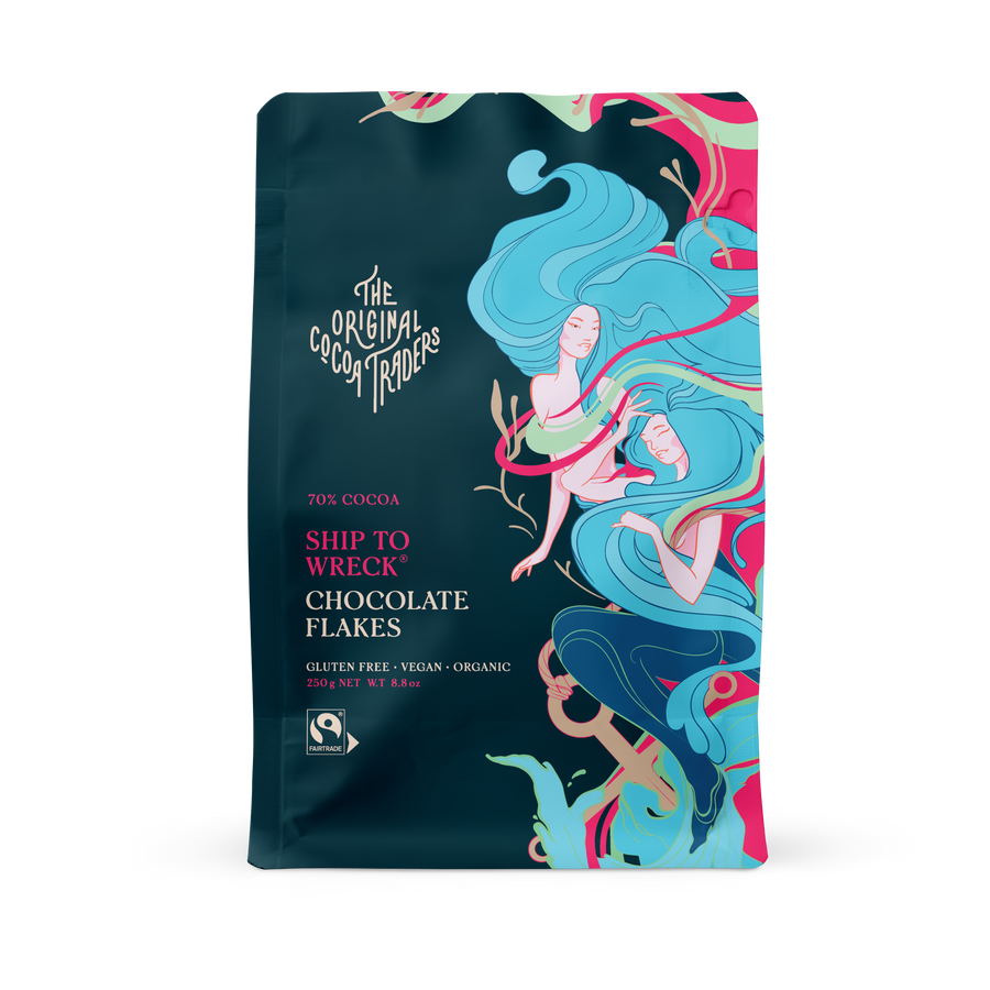 The Original Cocoa Traders Ship to Wreck 70% Chocolate Flakes 250g