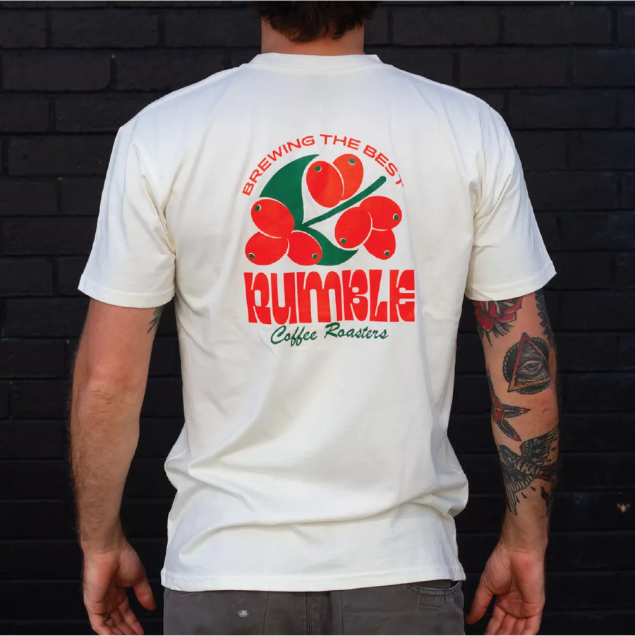 Coffee Cherry Tee - Rumble Coffee x Steve Gavan - Rumble Coffee